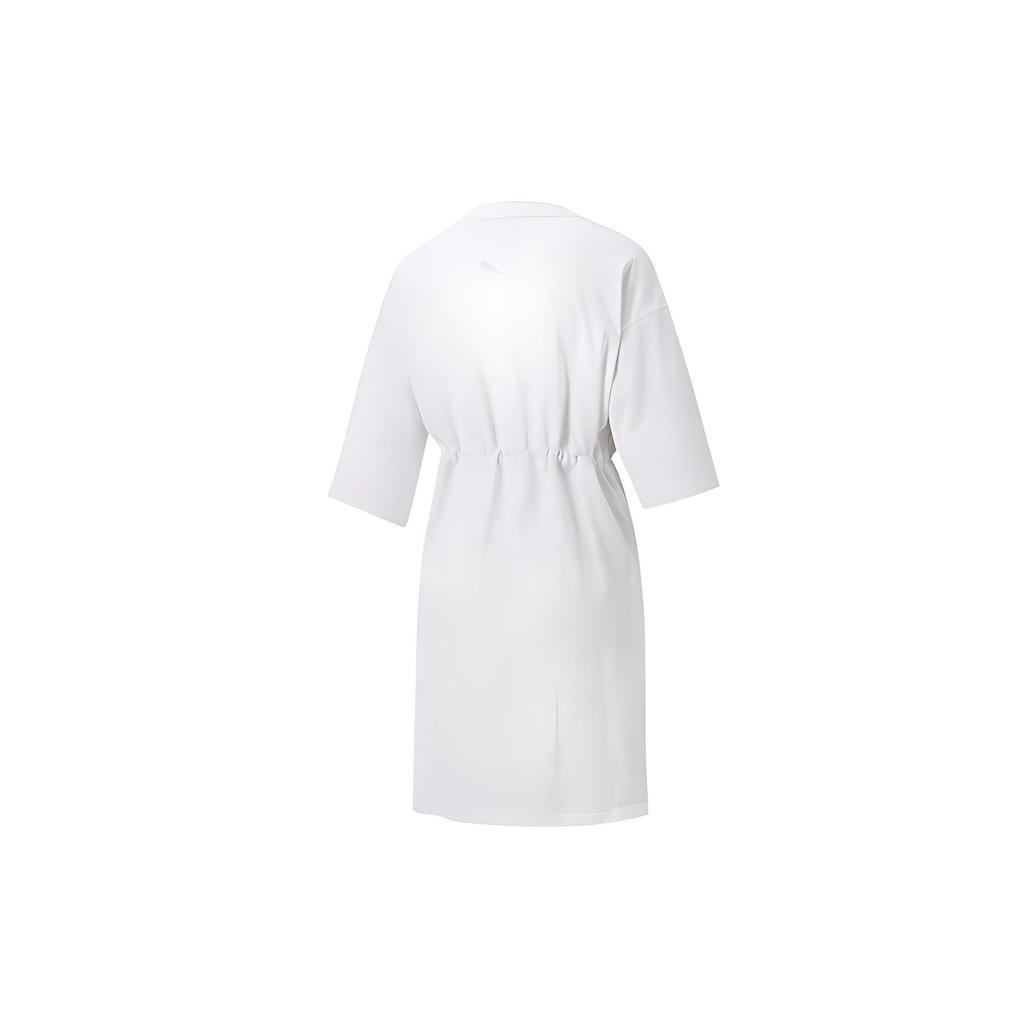 Puma Casual Sports Fashion Round Neck Breathable Drawstring Short Sleeve Dress Women Dress White 599175-02