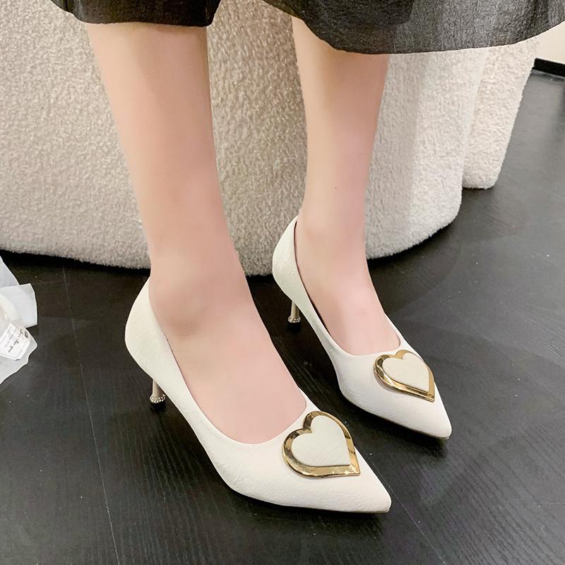 

Fashion Black Flat Shoes for Woman 2024 Kawaii Cute MediumHeel Elegant Women s Summer Footwear Pointed Toe 35 бежевый