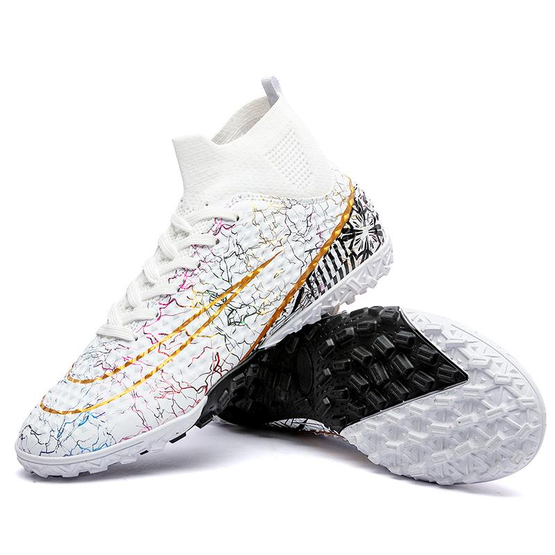 Football Shoes Men's Long Nails Fg High-top Fly-woven Women's Broken Nails Tf Youth Student Sports Shoes Training Shoes