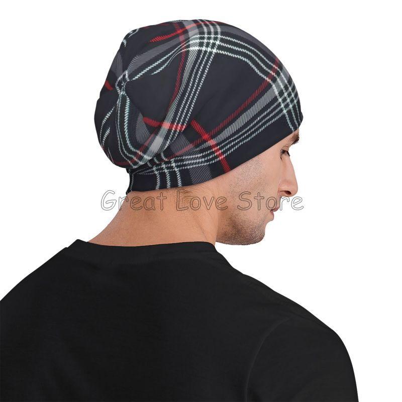 Custom GTI Tartan Plaid Beanie Hat Warm Bonnet Cap Adults Knitted Hats Headwear Vintage Street Skullies Beanies for Women Men