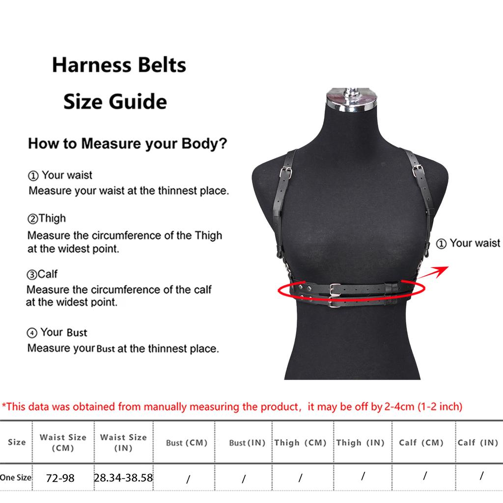 Adjustable Waist Belt Body Harness Set - Women's Fashion Accessory for Dresses, Shirts, and Cosplay Outfits