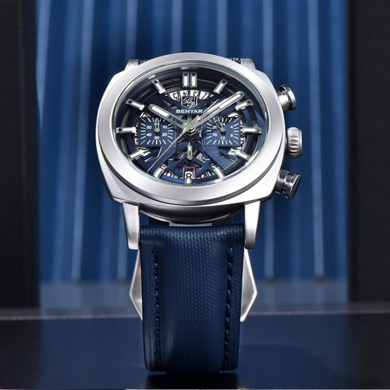 BENYAR Men's Fashion Sports Multi Functional Waterproof Calendar Business Quartz Watch