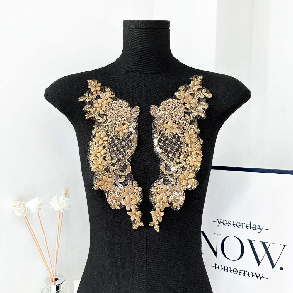 Fabric Dress Accessories Crystal Beads Sewing Decals Fashion Embroidery Decals  Clothing Decoration