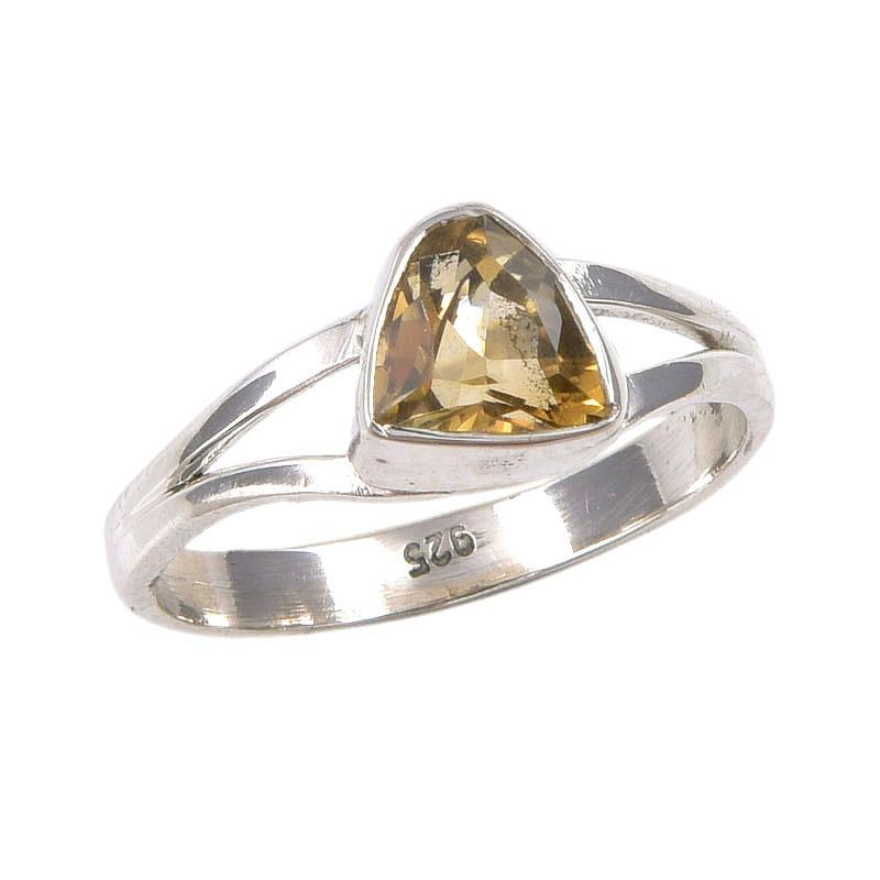 Natural Citrine Gemstone Handmade 925 Sterling Silver Jewelry Ring Size 6 H4B76