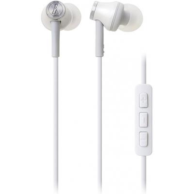 Audio Technica Ipod Iphone Ipad In Ear Earphones With Microphone White Ath Ck330i Wh White