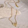 18k Gold Stainless Steel Heart MOM Necklace with Rhinestones, 45+5cm