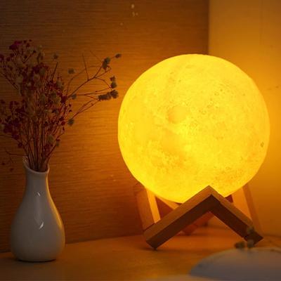 1 sada pokojové měsíční lampy, 3/16 barev LED Moon Light s dřevěným stojanem, dálkové/dotykové ovládání, pro děti, dospívající, dospělé