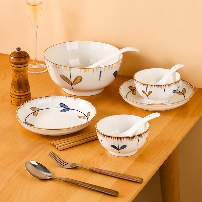 Japanese Style Large Ceramic Soup Bowl Set