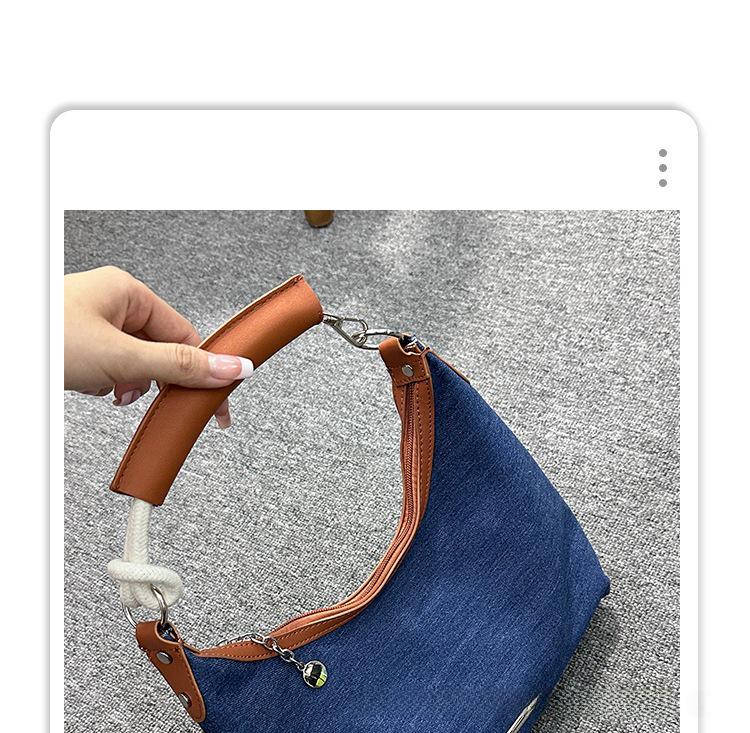 Women's Retro Denim Canvas Tote: Stylish All-Match Shoulder and Messenger Bag