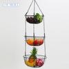 European-Style Three-Tier Wrought Iron Fruit Bowl and Storage Cradle