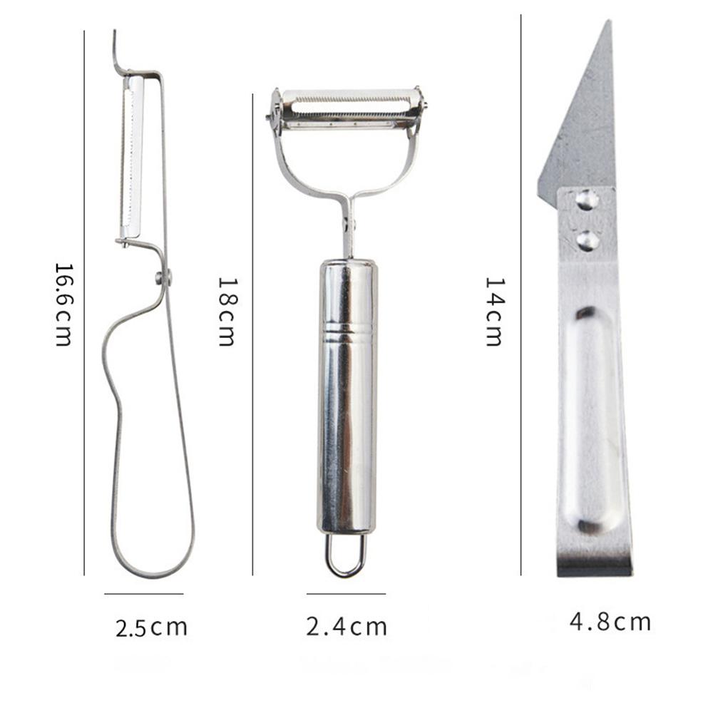 

3 шт./компл. многофункциональная терка из нержавеющей стали для картофеля, огурцов, моркови, овощей, фруктов, овощечистка, слайсер «два в одном»