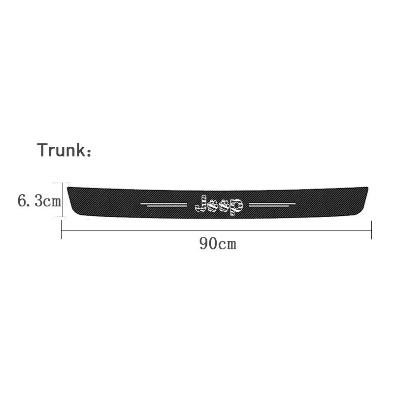 Car Trunk Door Threshold Stickers for Jeep Logo Commander Wrangler Grand Cherokee Compass Renegade JK Patriot Decoration