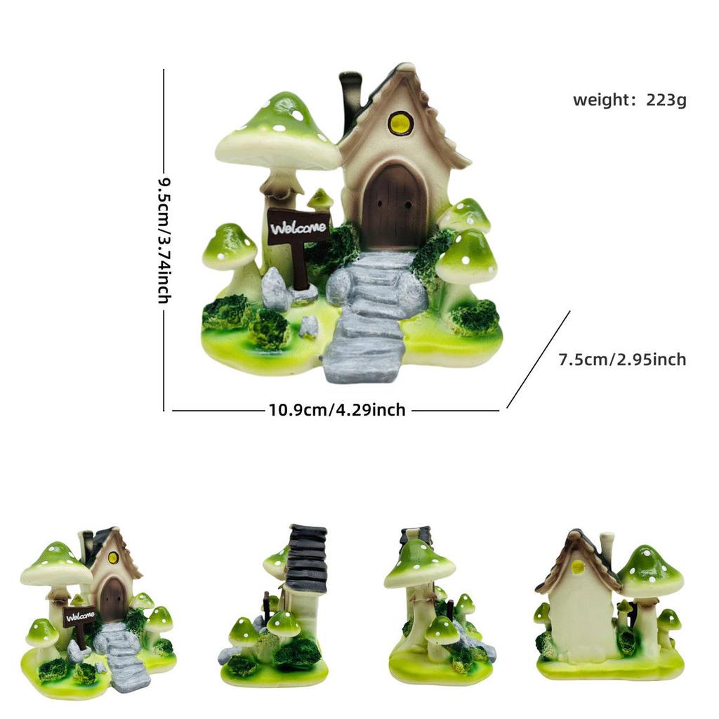 Garden Landscaping Ornaments Simulation Colorful Cartoon Mushroom House Creative Painted Lawn Garden Kindergarten Decoration Layout