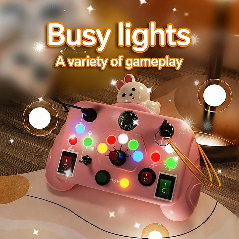 LED Light Switch Busy Board Toddler Montessori Early Education Learning Toy Logical Thinking Training Game Board Children Gifts