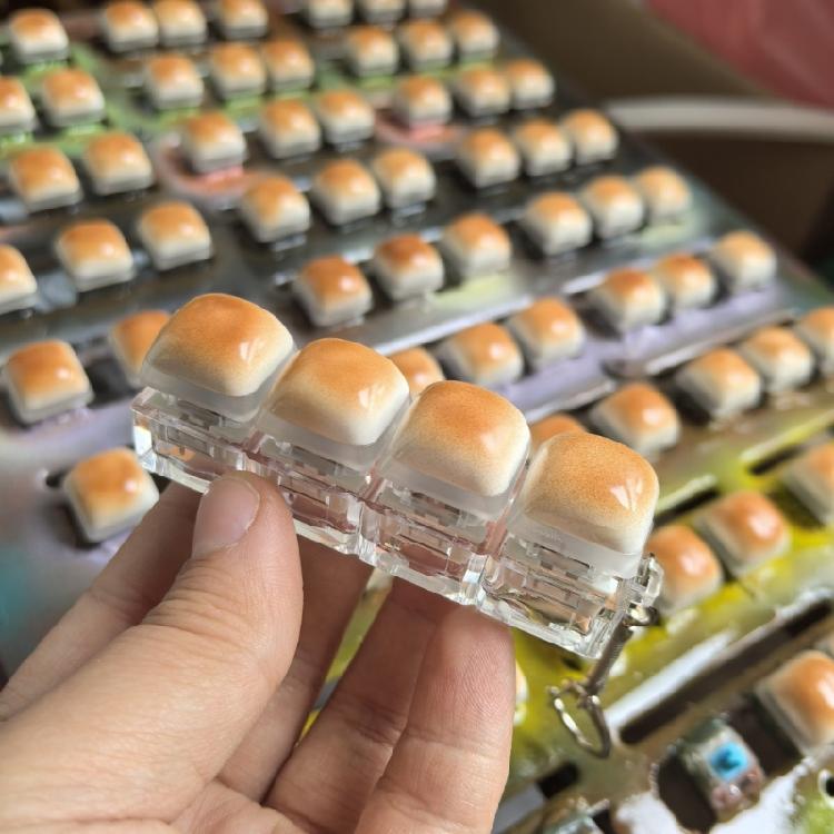 Whimsical Bread Shaped Keychain Jewelry Accessory PVC Construction Compact Decoration For Keys Bags Enthusiasts