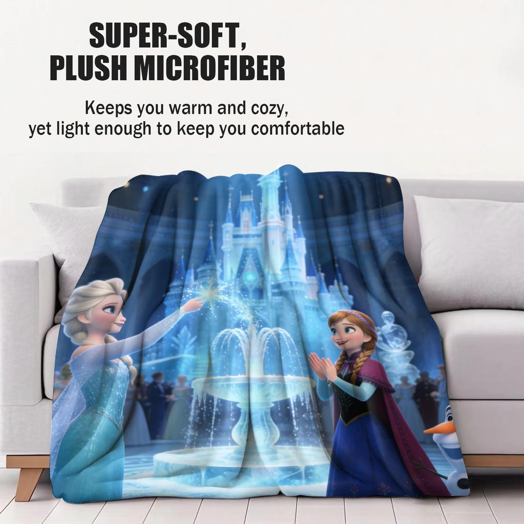 Portable Disney Frozen Lightweight Soft Decor Small Cover Blanket Four Season Suitable For Picnic Bed Sofa Car Nap Daily Gift