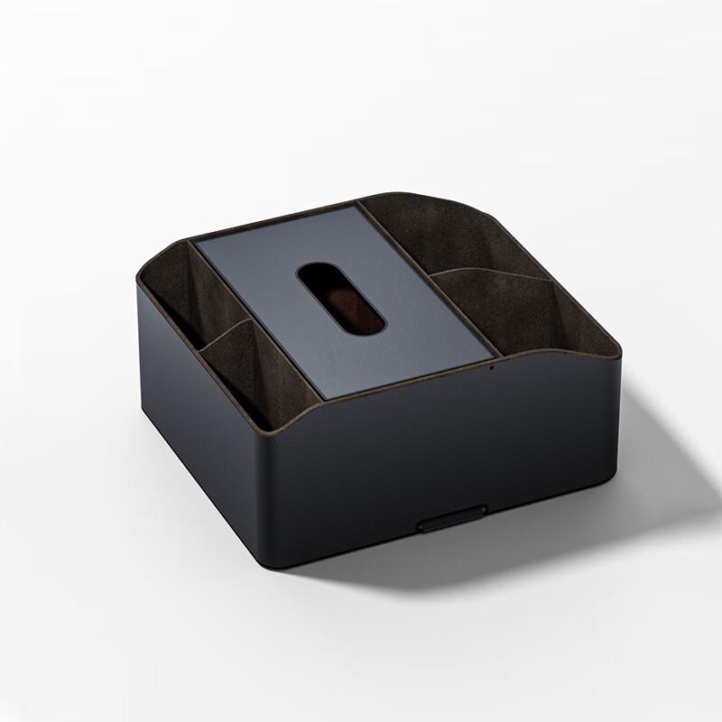 OLOMM Car Armrest Storage Box with Tissue Holder