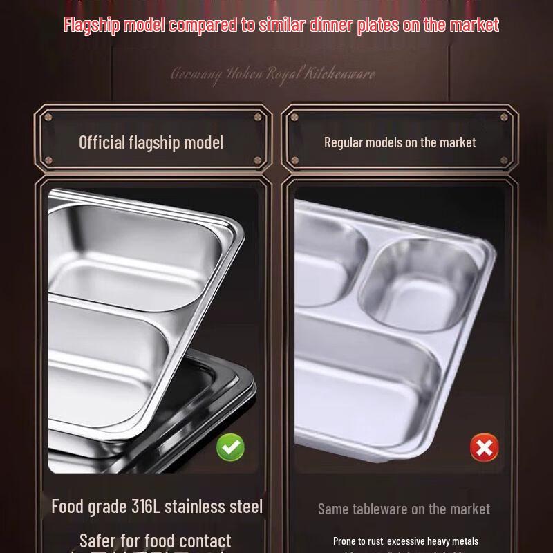 Edelstahl-Tablett mit Fächern