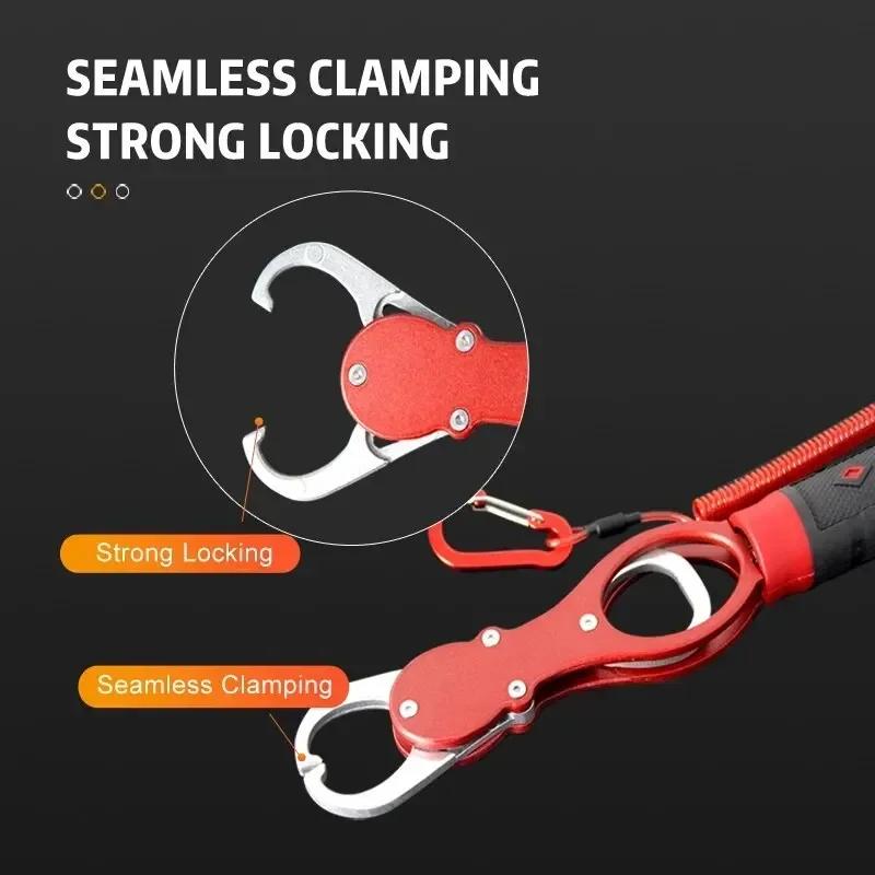 Fishing Lip Gripper Fish Plier Hand Grip Portable Aluminum Alloy Fishing Grip Hook Gripper With Weight Scale Fishing Accessories