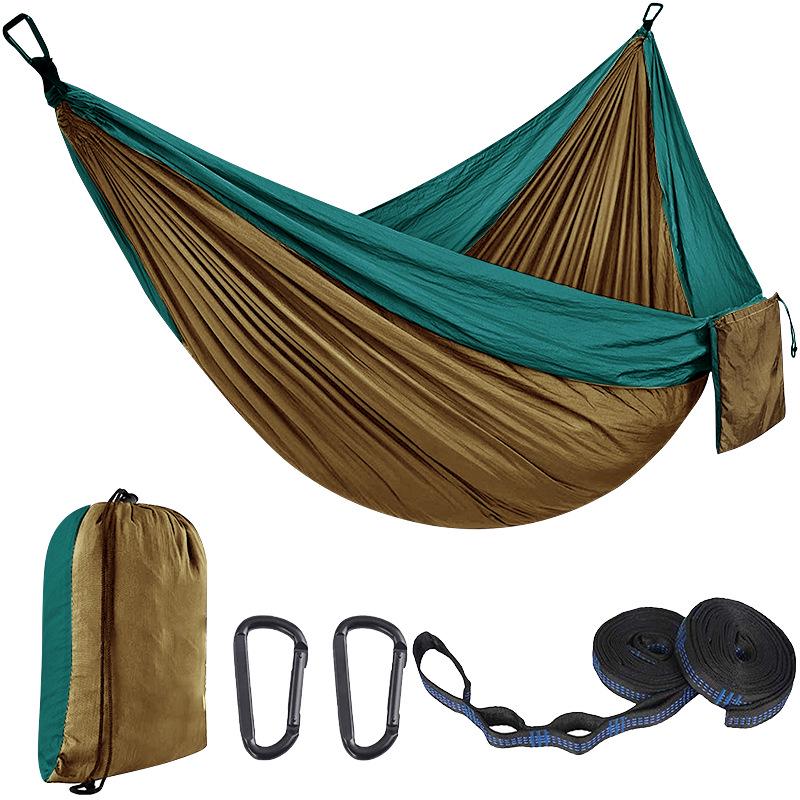 Customized Nylon Parachute Hammock: Single/Double Anti-Rollover Swing Chair for Camping & Indoor/Outdoor Use.