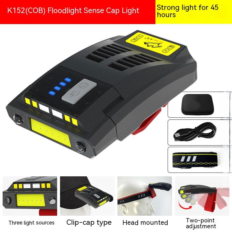 Mosquito Repellent Headlamp Induction LED COB Fishing Bait Clip Hat Lamp Outdoor Night Fishing Camping Cycling Running Headlight