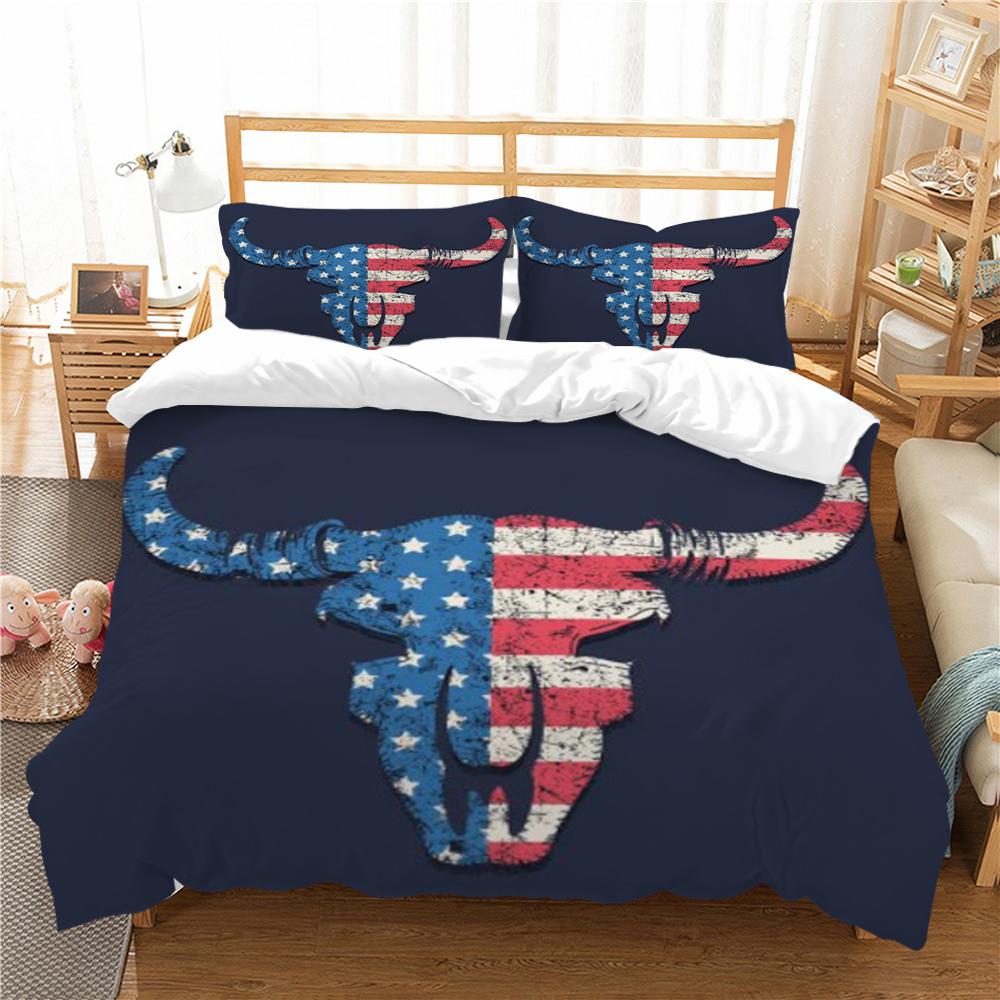 

Комплект постельного белья с принтом черепа, комплект пододеяльников с рисунком черепа, дизайнерский пододеяльник, элитный домашний текстиль для спальни, подростков, детей, один размер EU Single 135x200cm