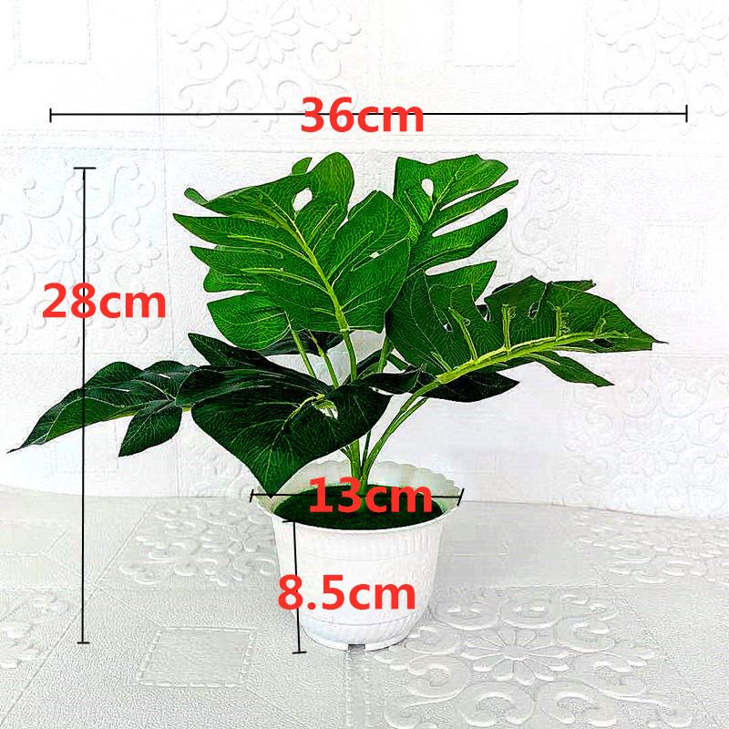 Artificial Plant Green Pot 9 Turtleback Leaf Faux Foliage Home Decor Photography