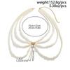 SHIXIN Fashion Y2K Multilayer Imitation Pearl Tassel Waist Chain Women New Elegant Sexy Bikini Belt Body Chain Jewelry Accessory