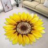 Fußmatte Doppelseitige Rutschfeste Rückseite Weiche Imitat-Kaschmir-Beflockung Türvorleger 3D Sonnenblumen-Design Küche