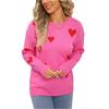 Ladies' Fashionable Heart-shaped Sweater, Loose And Versatile Valentine's Day Knitted Pullover Sweater