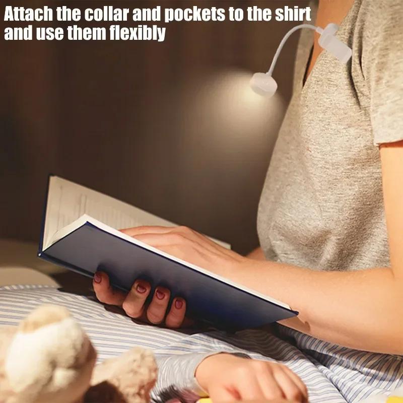 Mini LED Book Light Portable Clip Table Lamp 3 Mode Eye Protection Battery Powered Dimmable Bedside Reading Lamp USB Night Light