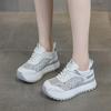 Fashion 7CM Women Summer Spring Air Mesh Shoes Mules Shoes Hollow Chunky Sneaker Slides Sandals Platform Wedge Microfiber Platform Wedge