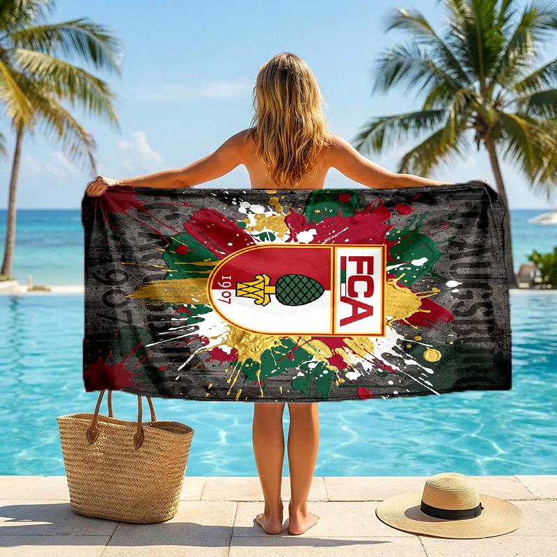 FC Augsburg FC print Quick Dry Beach Towel Microfiber Absorbent Portable Travel Swimming Towel