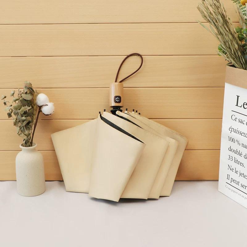 Sun Umbrella Female Foldable Rain Dual-Use Ins Wind Pure Color Minimalist Automatic Sun Protection UV Protection Sun Umbrella