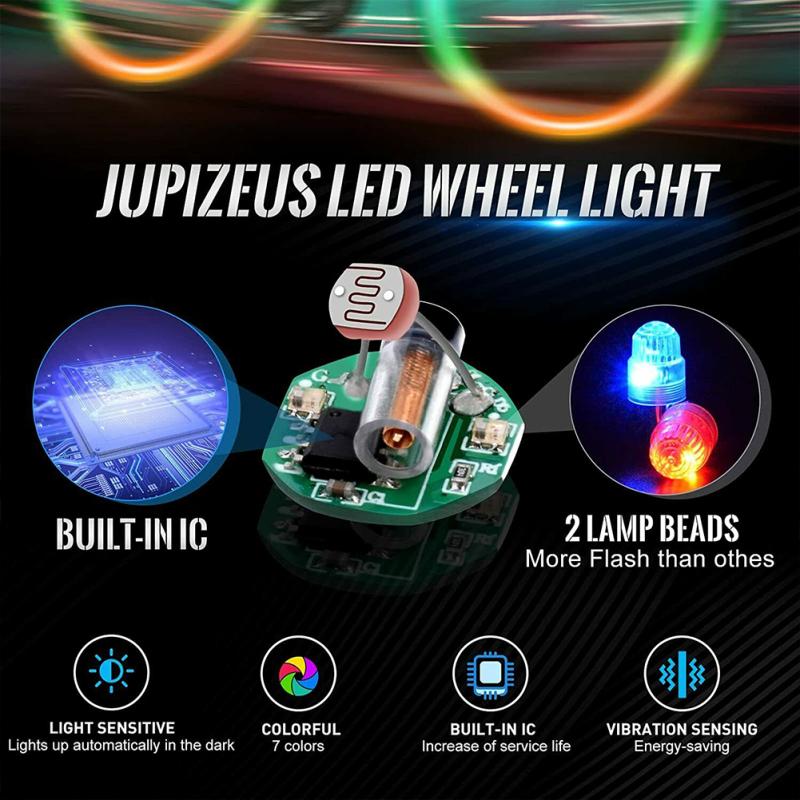 2 Stück Auto Rad Reifen LED Licht Bunte Ausrüstung Ventil Lampe Luftventil Schaftkappen Abdeckung Zubehör
