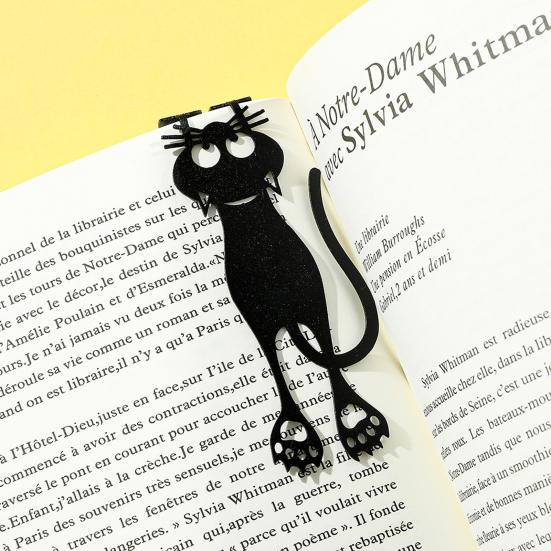Creative Stationery Bookmarks Curious Cat Bookmark Funny Acrylic Book Clip Transparent Page Holder for Readers Book Lovers