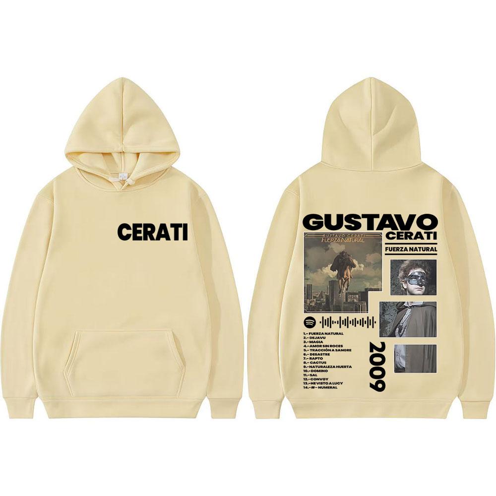 Gustavo Cerati Fuerza Natural Album Tour Graphic Sweatshirts for Men Street Hip Hop Trend Hoodie Long Sleeve Pullover Streetwear