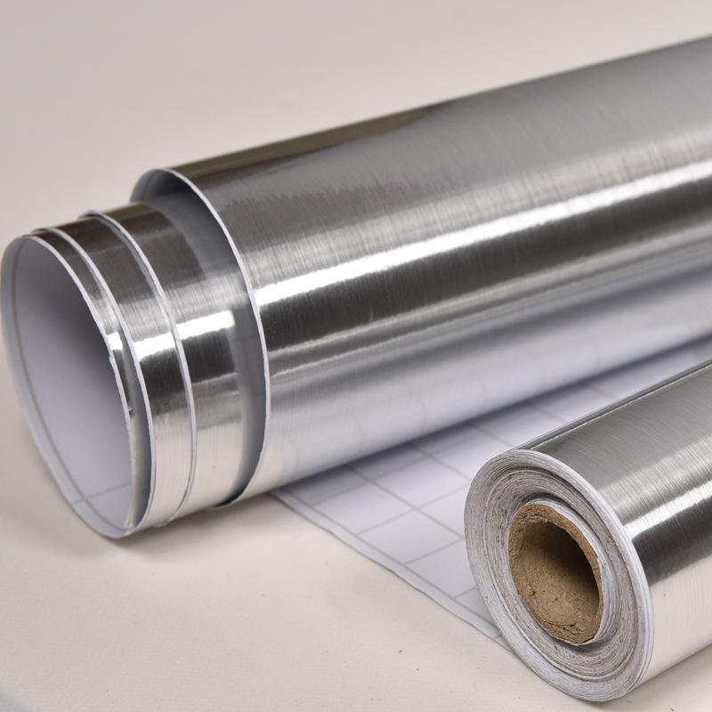 Tapet Stil Metalic Decorativ Peel and Stick Film Argintiu/Auriu Periat Hârtie de Contact PVC Impermeabil Decal DIY pentru Aparate Electrocasnice