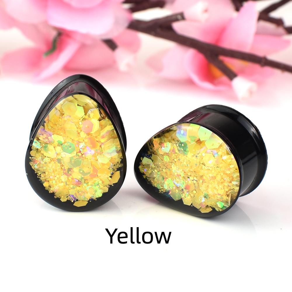 Jauges d'oreille en forme de goutte 8-30mm, Tunnels et bouchons en acrylique, civière d'oreille, Piercing corporel, bijoux pour femmes et hommes