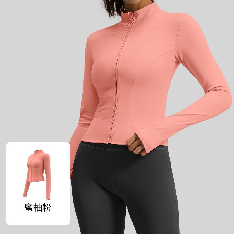 Jane Yi Club Stand-up Collar Yoga Clothing Jacket Running Cycling Sports Skinny Elastic Fitness Yoga Top Women