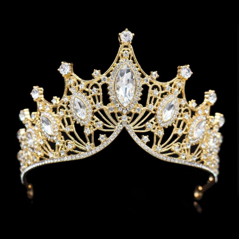 Shiny Baroque Crown Multicolor Rhinestone Crown Vintage Princess Tiara  Wedding