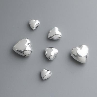 S925 Sterling Silver Heart Spacer Beads for DIY Bracelets & Necklaces