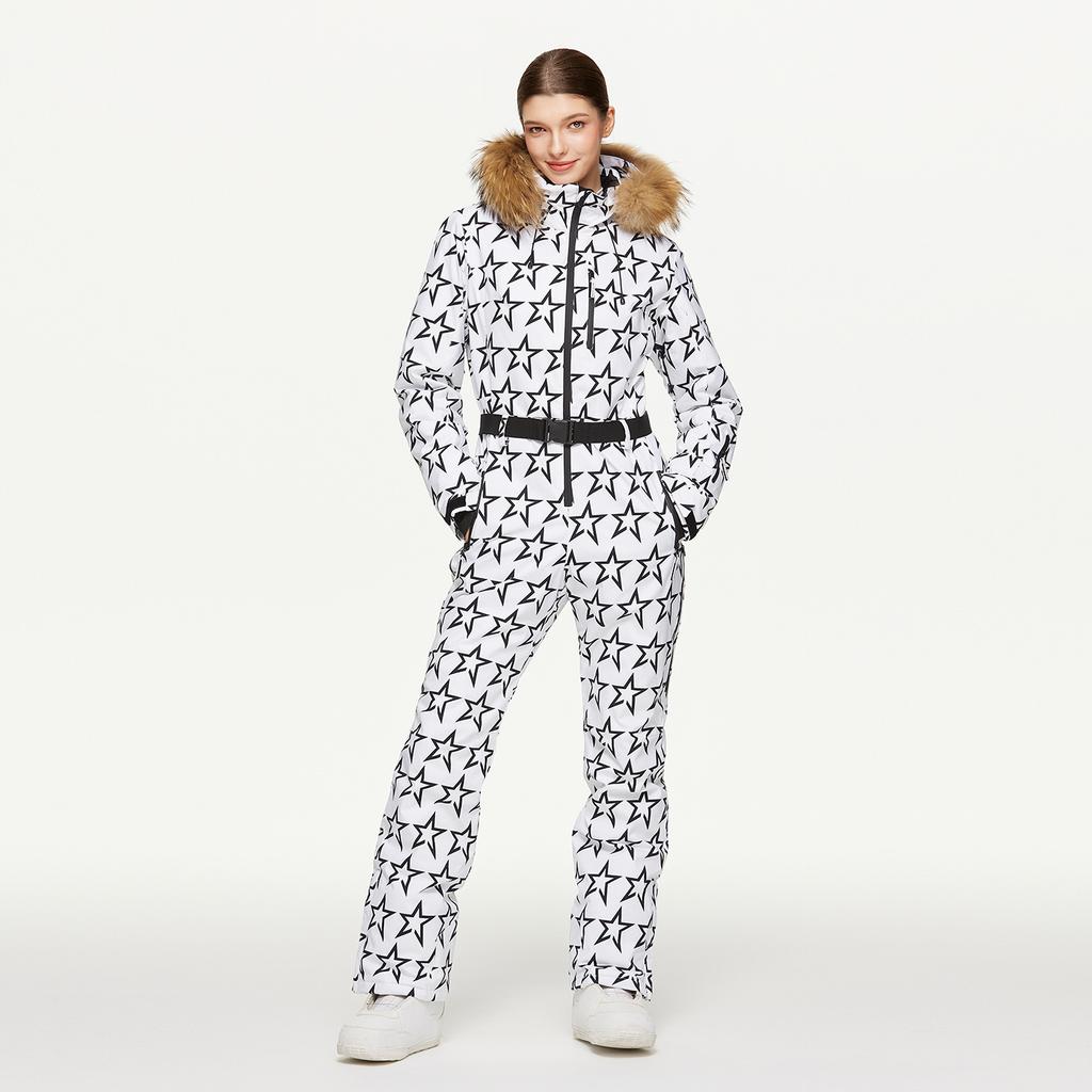 Damen Skianzug Einteiler Schneeanzug Snowboard Slim Isoliert Jumpsuit Wasserdicht Winddicht Winter Warm Outdoor Sportarten Snowboardanzug für Damen