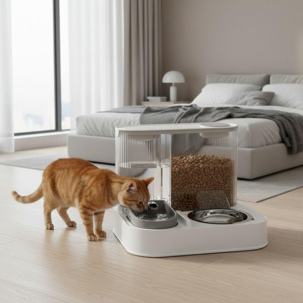 Detachable Cat Water Dispenser Large Capacity Pet Feeding Bowl Pet Water Drinker  Business Trip