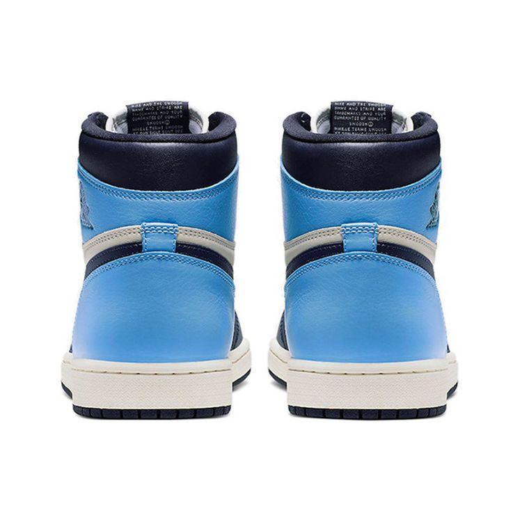 Air Jordan 1 Retro High OG Obsidian Men Sneakers Blue Sail University-Blue 555088-140