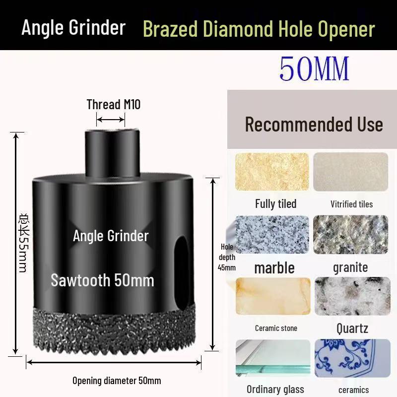 Diamond Brazed Angle Grinder Hole Opener for Ceramic, Vitrified Tiles, and Stone