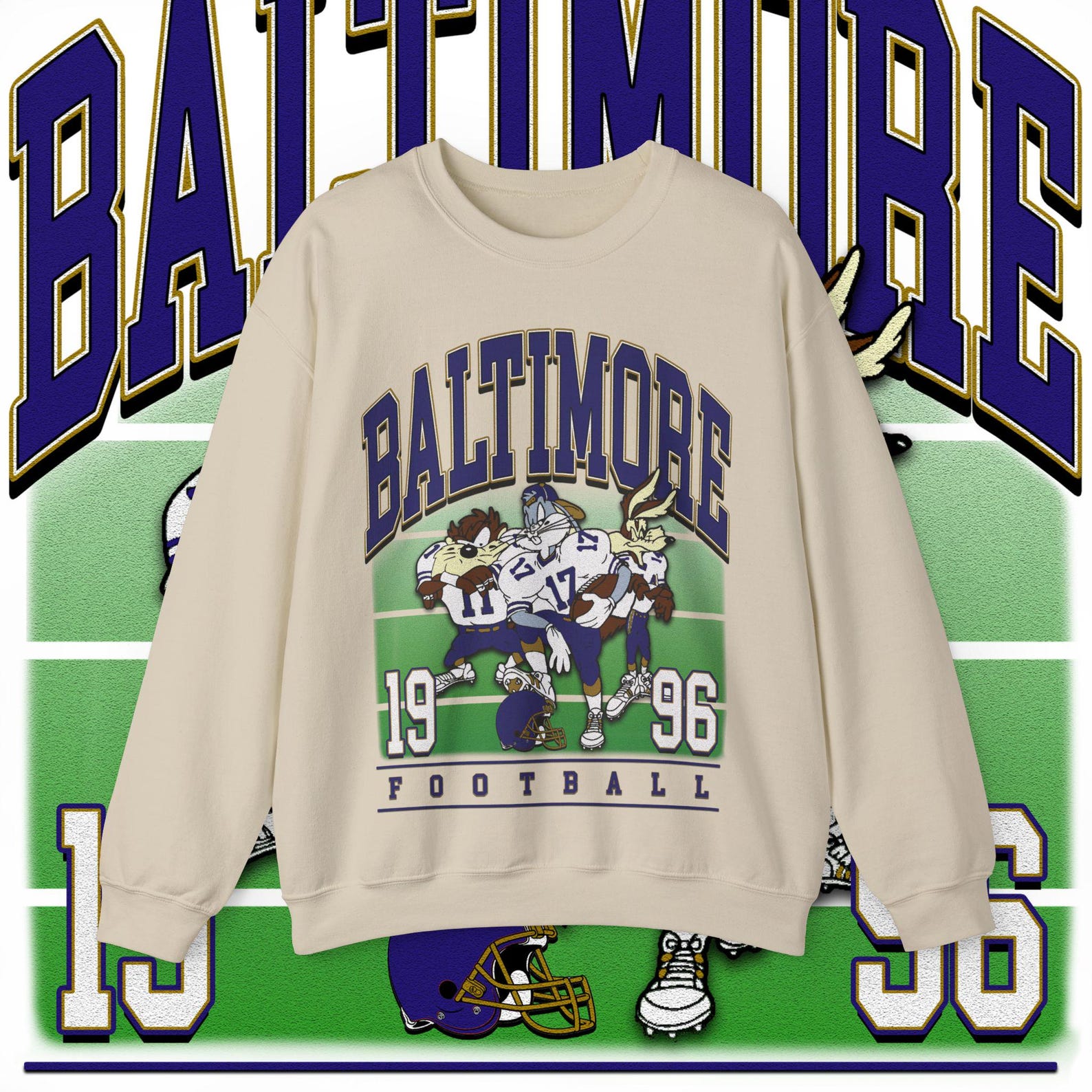 Vintage Baltimore Football SweaT-Shirt: Unisex Crewneck RZ L