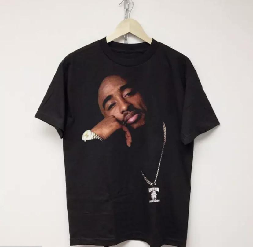 Tupac 2 Pac Basic Black Reprint Short Sleeve T-shirt