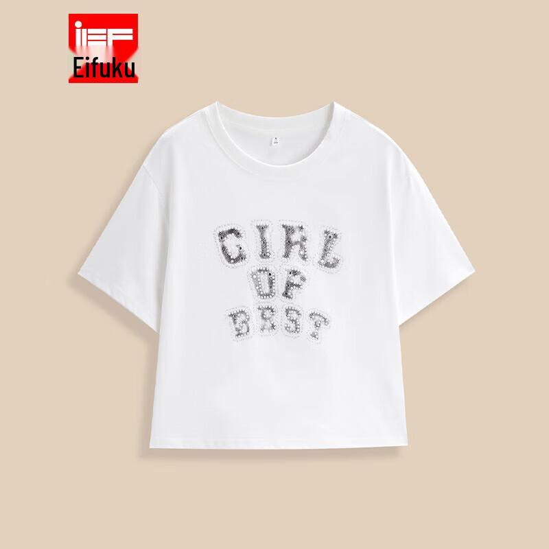 IEF Letter Print T-Shirt L