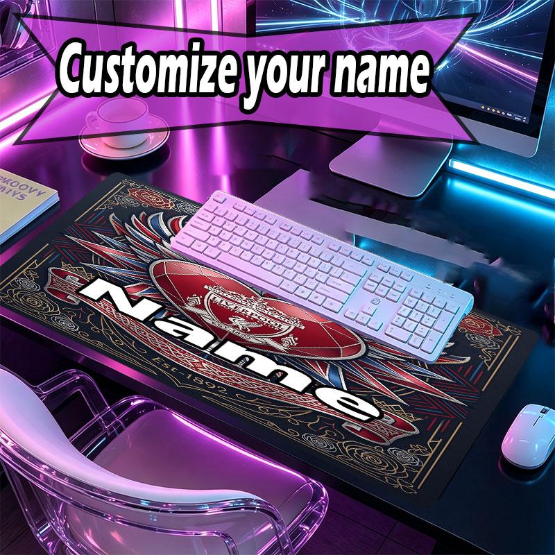 Custom Name Personalized Liverpool Football Club Pattern Mousepad, Laptop PC Desk Mat, Decorative Desk Mat for Home Keyboard Pad Gift